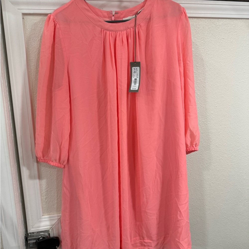 New York & Company Coral Long Sleeve Dress